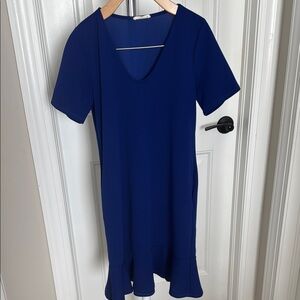 Elegant Blue Short Sleeve Dress